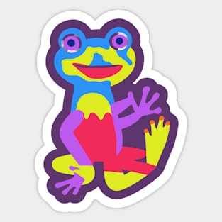 Funny Frog Dancing Art Colorful Sticker